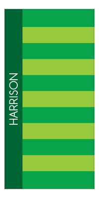 Thumbnail for Personalized Rugby Stripes Beach Towel V - Shades of Green - Front View