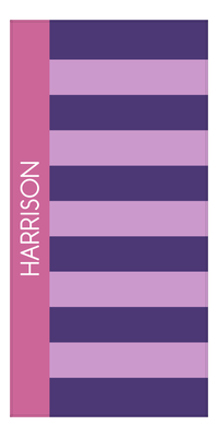 Thumbnail for Personalized Rugby Stripes Beach Towel V - Shades of Purple - Front View
