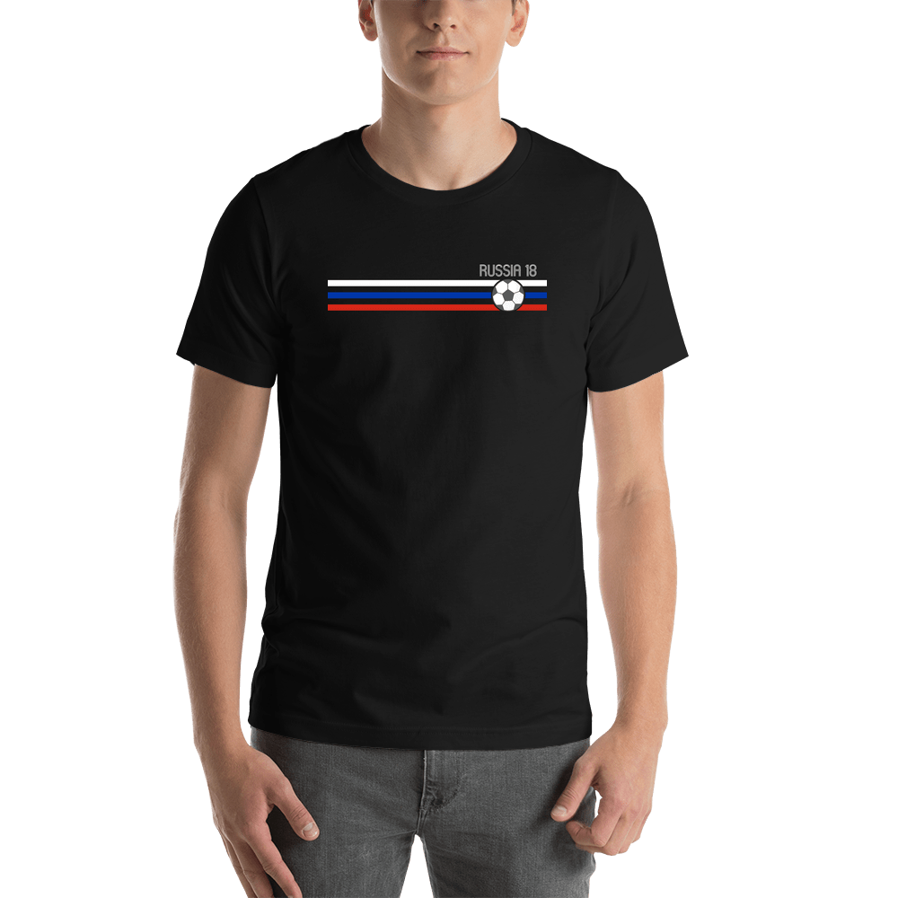 Personalized Russia 2018 World Cup Soccer T-Shirt - Black - Shirt View