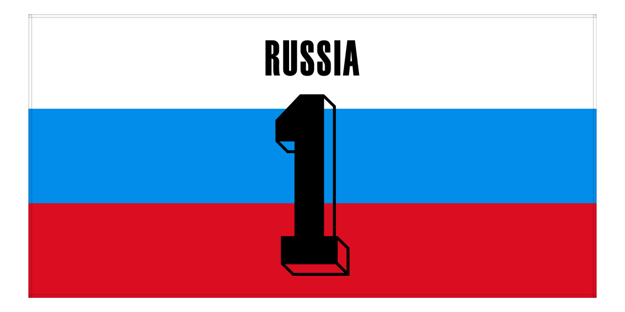 Personalized Russia Jersey Number Beach Towel - Front View