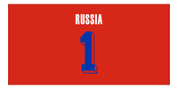 Thumbnail for Personalized Russia Jersey Number Beach Towel - Red - Front View