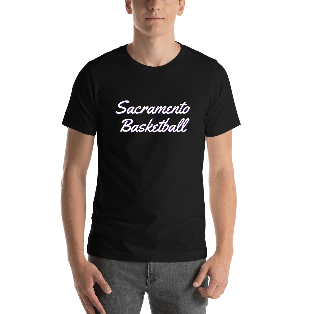 Personalized Sacramento Basketball T-Shirt - Black - Shirt View
