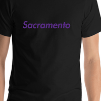 Thumbnail for Personalized Sacramento T-Shirt - Black - Shirt Close-Up View