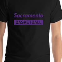 Thumbnail for Sacramento Basketball T-Shirt - Black - Shirt Close-Up View