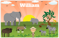 Thumbnail for Personalized Safari / Zoo Placemat V - Safari Walkabout - Blond Boy -  View