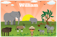 Thumbnail for Personalized Safari / Zoo Placemat V - Safari Walkabout - Black Boy I -  View