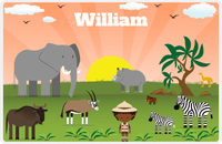 Thumbnail for Personalized Safari / Zoo Placemat V - Safari Walkabout - Black Boy II -  View