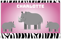 Thumbnail for Personalized Safari / Zoo Placemat X - Safari Animals - Rhinos -  View