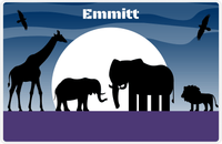 Thumbnail for Personalized Safari / Zoo Placemat XII - Adventure Safari - Blue Background -  View