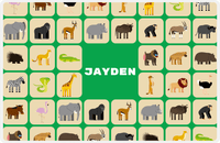 Thumbnail for Personalized Safari / Zoo Placemat XIII - Safari Boxes - Green Background -  View