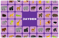 Thumbnail for Personalized Safari / Zoo Placemat XIII - Safari Boxes - Purple Background -  View