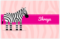 Thumbnail for Personalized Safari / Zoo Placemat XV - Animal Buddy - Zebra -  View