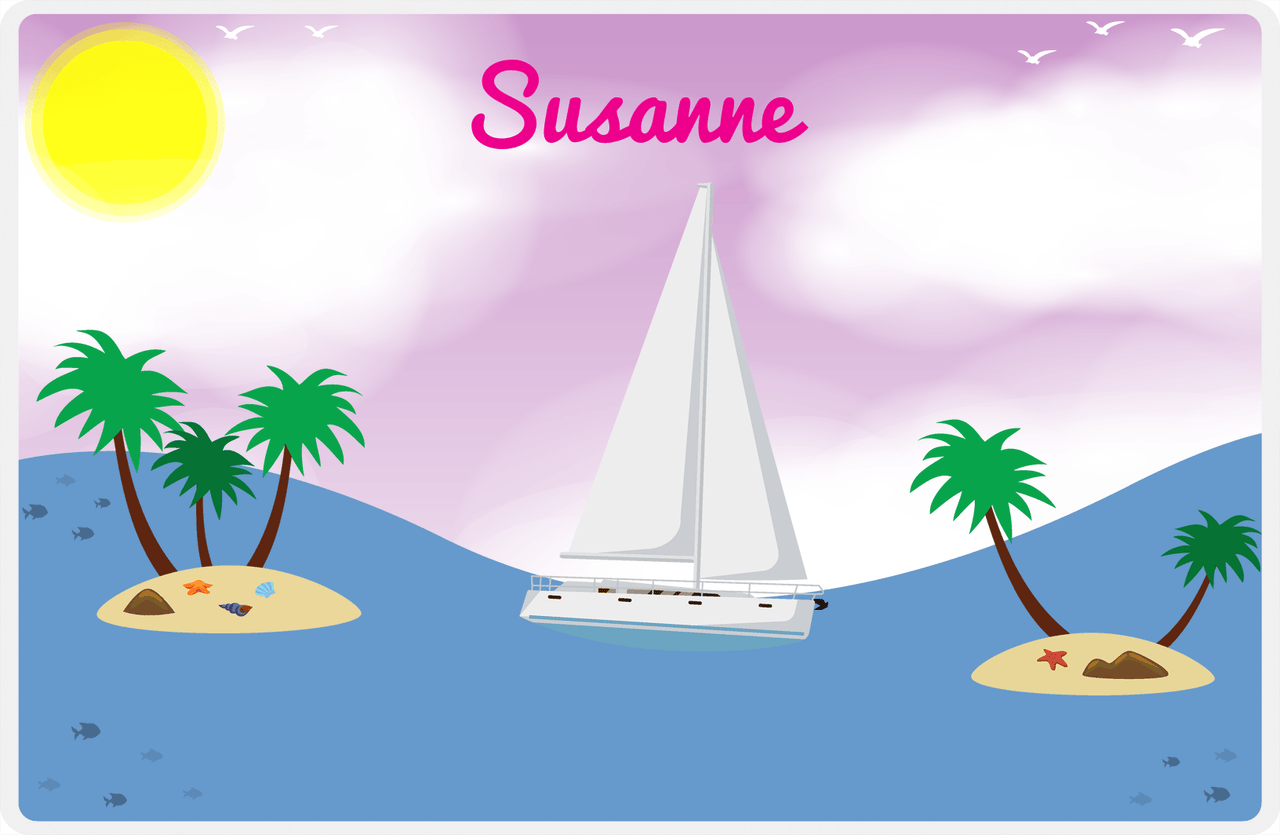 Personalized Sailboats Placemat III - Island Sailing -  View