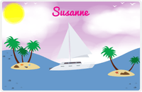 Thumbnail for Personalized Sailboats Placemat III - Island Sailing -  View
