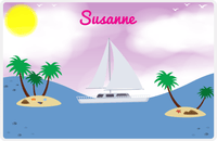 Thumbnail for Personalized Sailboats Placemat III - Island Sailing -  View