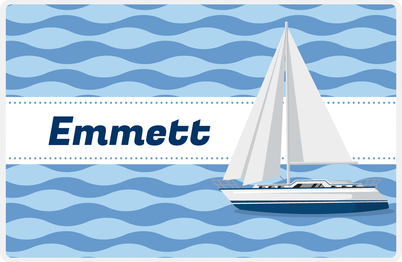 Personalized Sailboats Placemat VI - Sailing Ribbon -  View