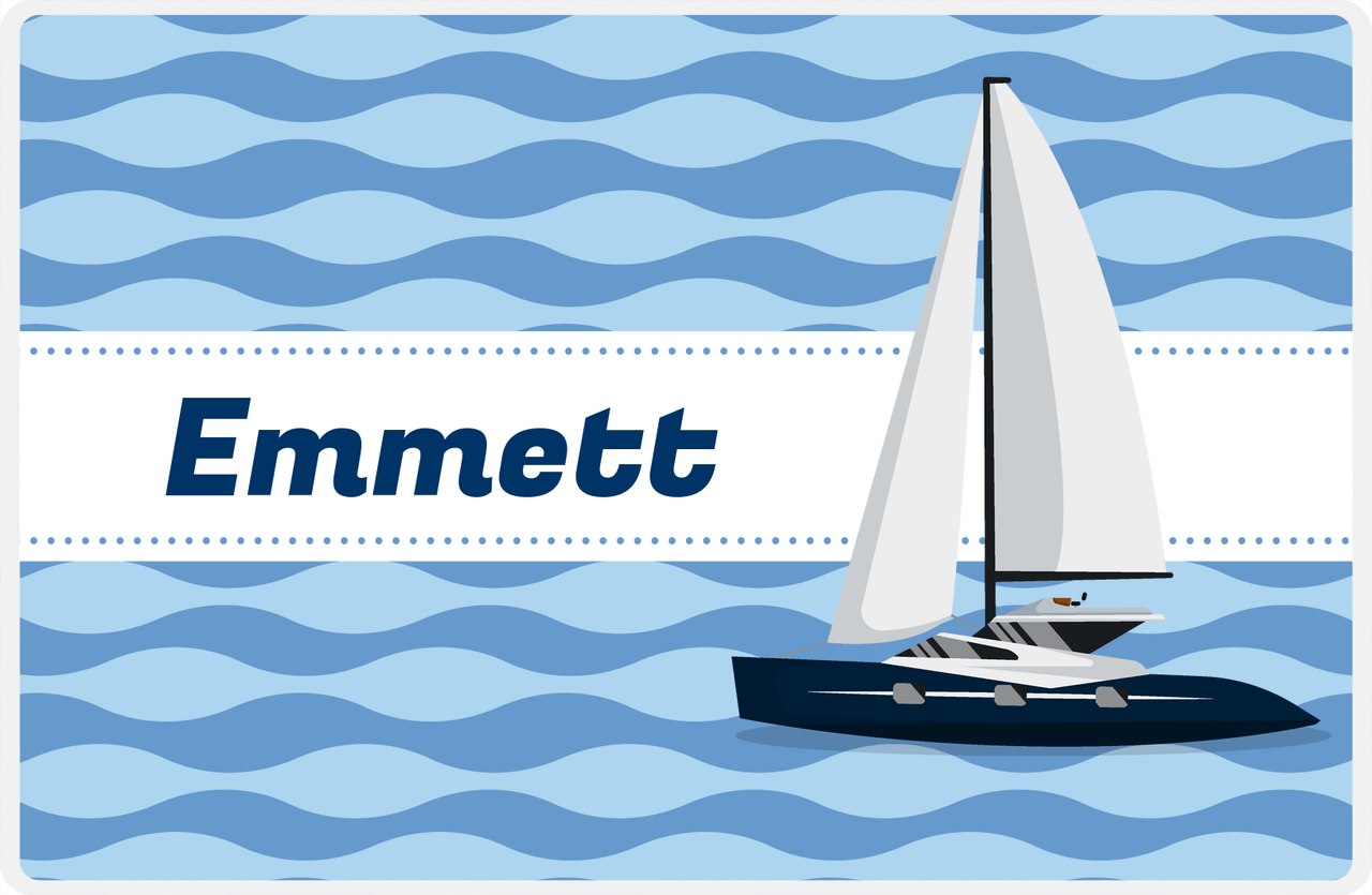 Personalized Sailboats Placemat VI - Sailing Ribbon -  View