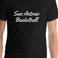 Thumbnail for Personalized San Antonio Basketball T-Shirt - Black - Shirt Close-Up View