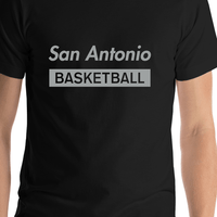 Thumbnail for San Antonio Basketball T-Shirt - Black - Shirt Close-Up View
