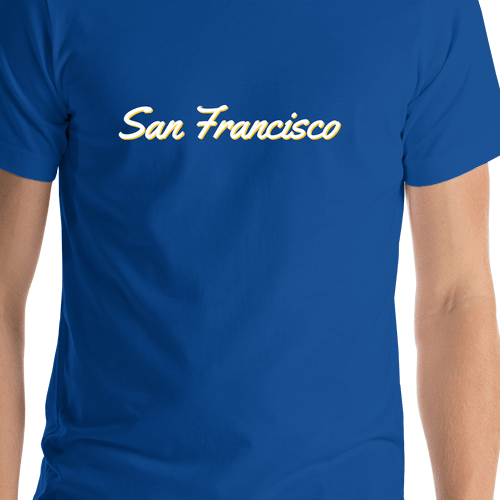 Personalized San Francisco T-Shirt - Blue - Shirt Close-Up View