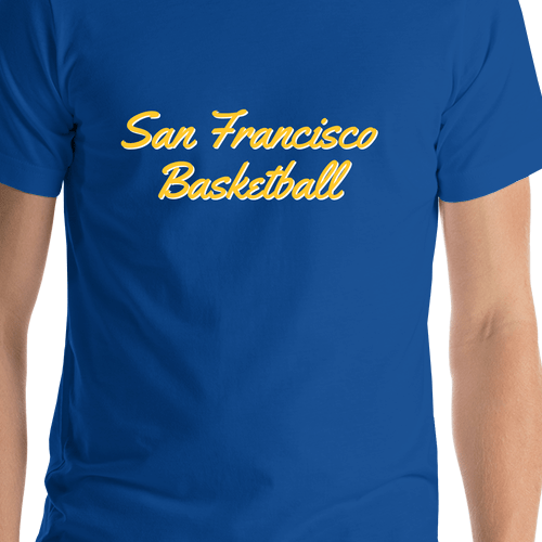 Personalized San Francisco Basketball T-Shirt - Blue - Shirt Close-Up View