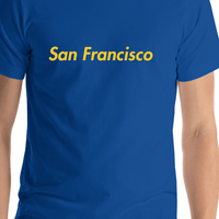 Thumbnail for Personalized San Francsisco T-Shirt - Blue - Shirt Close-Up View