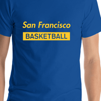 Thumbnail for San Francisco Basketball T-Shirt - Blue - Shirt Close-Up View