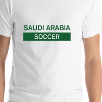 Thumbnail for Saudi Arabia Soccer T-Shirt - White - Shirt Close-Up View