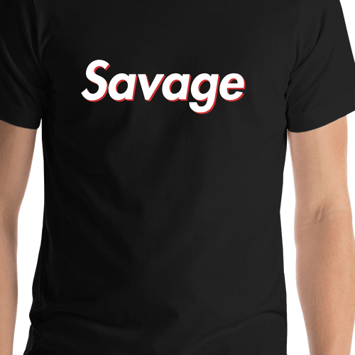 Savage T-Shirt - Black - Shirt Close-Up View