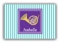 Thumbnail for Personalized School Band Canvas Wrap & Photo Print I - Teal Background - French Horn - Front View