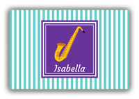 Thumbnail for Personalized School Band Canvas Wrap & Photo Print I - Teal Background - Alto Sax - Front View
