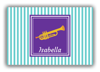 Thumbnail for Personalized School Band Canvas Wrap & Photo Print I - Teal Background - Trumpet - Front View
