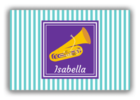 Thumbnail for Personalized School Band Canvas Wrap & Photo Print I - Teal Background - Baritone - Front View