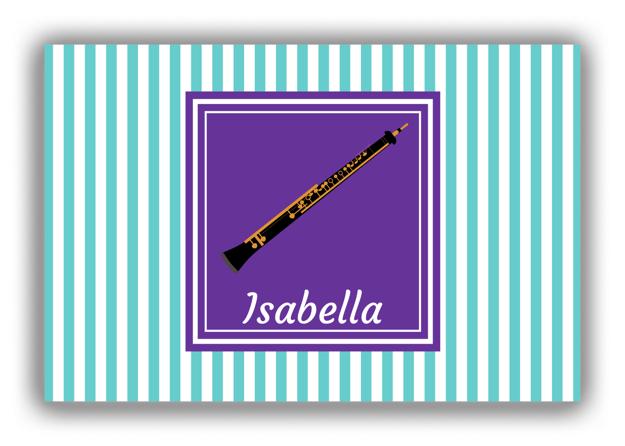 Personalized School Band Canvas Wrap & Photo Print I - Teal Background - Oboe - Front View