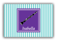 Thumbnail for Personalized School Band Canvas Wrap & Photo Print I - Teal Background - Clarinet - Front View