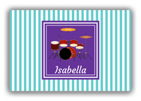 Thumbnail for Personalized School Band Canvas Wrap & Photo Print I - Teal Background - Drum Kit - Front View