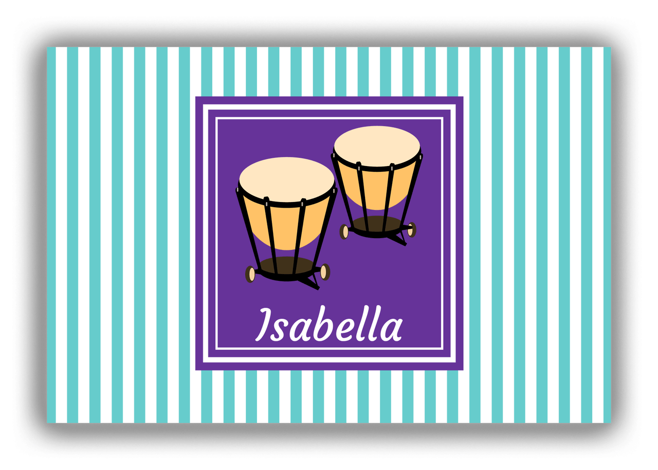 Personalized School Band Canvas Wrap & Photo Print I - Teal Background - Timpani - Front View