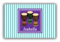 Thumbnail for Personalized School Band Canvas Wrap & Photo Print I - Teal Background - Congas - Front View