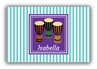Thumbnail for Personalized School Band Canvas Wrap & Photo Print I - Teal Background - Congas - Front View