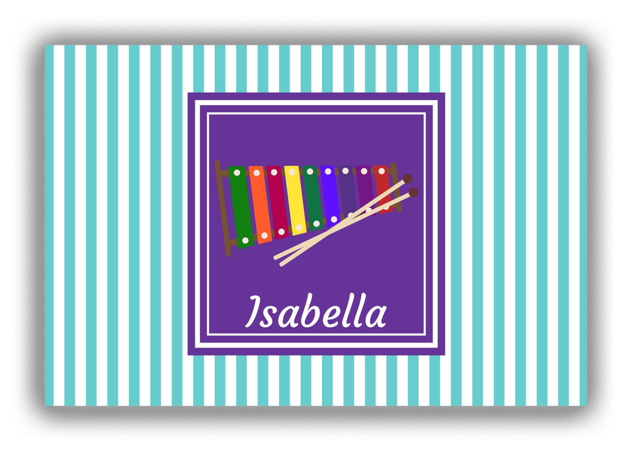 Personalized School Band Canvas Wrap & Photo Print I - Teal Background - Xylophone - Front View
