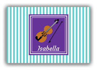 Thumbnail for Personalized School Band Canvas Wrap & Photo Print I - Teal Background - Violin - Front View