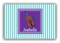 Thumbnail for Personalized School Band Canvas Wrap & Photo Print I - Teal Background - Cello - Front View