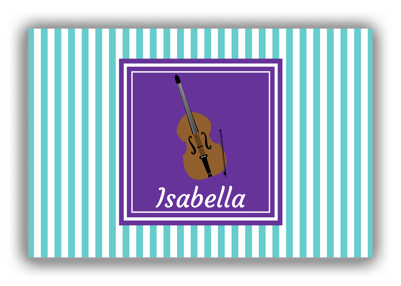 Personalized School Band Canvas Wrap & Photo Print I - Teal Background - Bass - Front View
