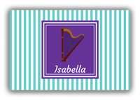 Thumbnail for Personalized School Band Canvas Wrap & Photo Print I - Teal Background - Harp - Front View