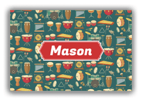 Thumbnail for Personalized School Band Canvas Wrap & Photo Print II - Dark Teal Background - Decorative Rectangle Nameplate - Front View