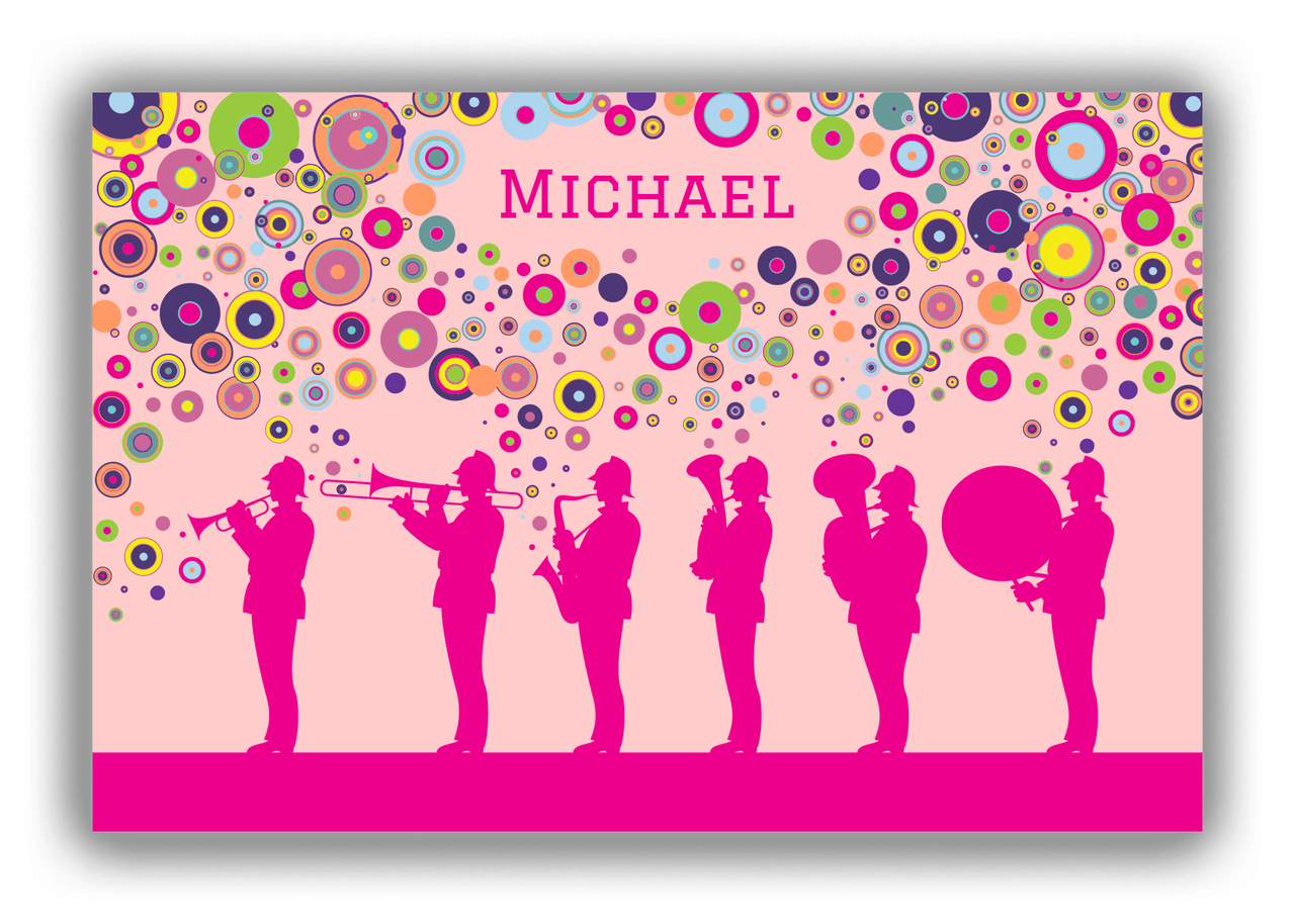 Personalized School Band Canvas Wrap & Photo Print III - Pink Background - Front View