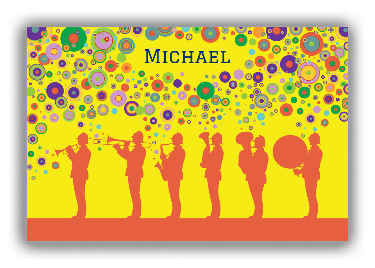 Personalized School Band Canvas Wrap & Photo Print III - Yellow Background - Front View