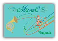 Thumbnail for Personalized School Band Canvas Wrap & Photo Print IV - Teal Background - French Horn - Front View