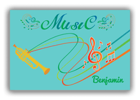 Thumbnail for Personalized School Band Canvas Wrap & Photo Print IV - Teal Background - Trumpet - Front View