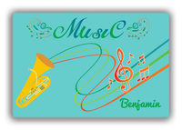 Thumbnail for Personalized School Band Canvas Wrap & Photo Print IV - Teal Background - Baritone - Front View